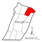 Map of Dublin Township, Fulton County, Pennsylvania Highlighted